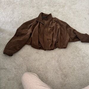 Women’s Zara Brown FAUX Suede Bomber Jacket